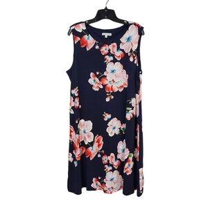North Style Women's Floral Print Sleeveless Midi Dress - 18
